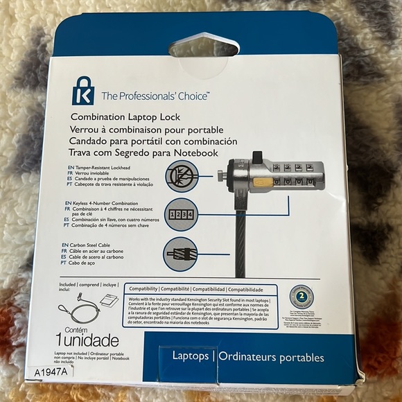 Laptop Combination Lock and Lock Slot Adapter - Picture 2 of 4